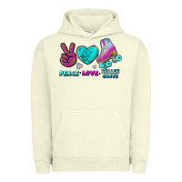 Pigment Pistachio peace love roller skate Urban Hoodie - BundleAndBundleShop