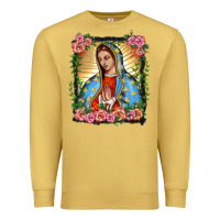 Antique Gold lady of guadalupe portrait Premium Sweatshirt - BarkalooDesign