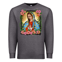 Charcoal Heather lady of guadalupe portrait Premium Sweatshirt - BarkalooDesign
