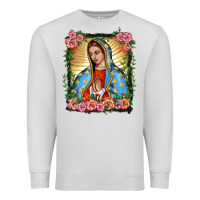 Dove Grey lady of guadalupe portrait Premium Sweatshirt - BarkalooDesign