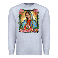 Heather Grey lady of guadalupe portrait Premium Sweatshirt - BarkalooDesign