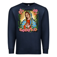 Navy lady of guadalupe portrait Premium Sweatshirt - BarkalooDesign