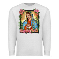 Oatmeal Heather lady of guadalupe portrait Premium Sweatshirt - BarkalooDesign