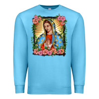 Ocean Blue lady of guadalupe portrait Premium Sweatshirt - BarkalooDesign