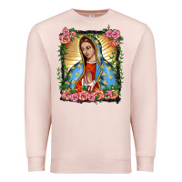Pale Pink lady of guadalupe portrait Premium Sweatshirt - BarkalooDesign