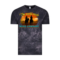 Cloud Black the world needs more cowboys Vintage Tee - texasbilliewilder