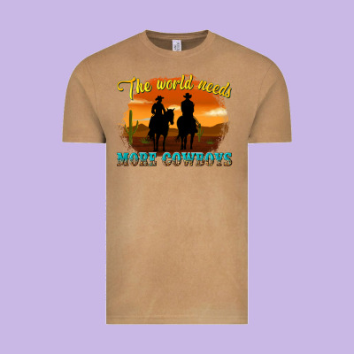 The World Needs More Cowboys Vintage Tee Designed By Texasbilliewilder