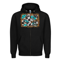 Black race leopard and gemstone background Zipper Hoodie - HRA Design Shop