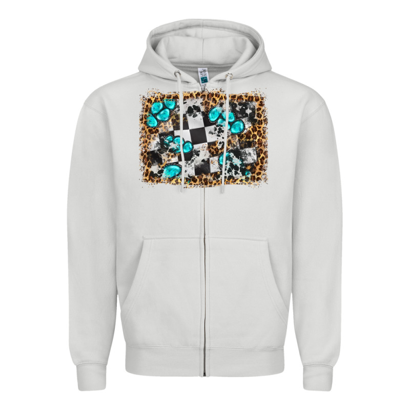 Race Leopard And Gemstone Background Zipper Hoodie by HRA Design Shop | Teevron