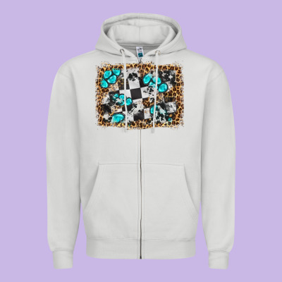 Race Leopard And Gemstone Background Zipper Hoodie Designed By Hra Design Shop