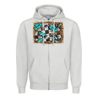 Dove Grey race leopard and gemstone background Zipper Hoodie - HRA Design Shop