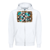 White race leopard and gemstone background Zipper Hoodie - HRA Design Shop