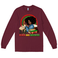 Burgundy Bae black and educated Long Sleeve Tee - Zillion Design Studio