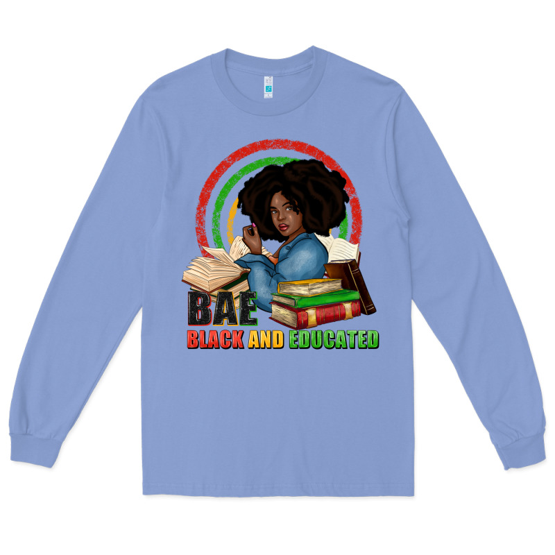Bae Black And Educated Long Sleeve Tee by Zillion Design Studio | Teevron