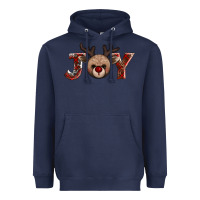 Navy joy reindeer Heavyweight Hoodie - AdoDesignShop