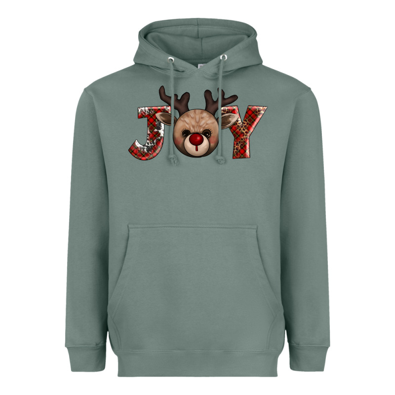 Joy Reindeer Heavyweight Hoodie by AdoDesignShop | Teevron