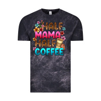 Cloud Black half mama half coffee Vintage Tee - Zillion Design Studio