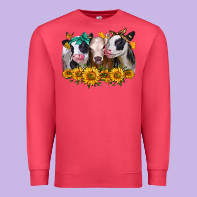 Sunflower Heifers Premium Sweatshirt Designed By Jasminsmagicworld