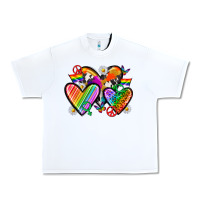 White pride hearts Urban Heavy Tee - texasbilliewilder