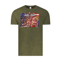 Vintage Olive patriotic nurse certified nurse  assistant medilcal symbol  background Vintage Tee - BarkalooDesign