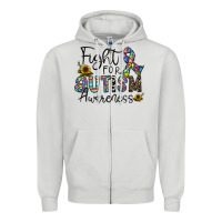 Dove Grey fight for autism awareness Zipper Hoodie - CowhideDigitalArt