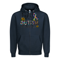 Navy fight for autism awareness Zipper Hoodie - CowhideDigitalArt