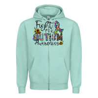 Seafoam fight for autism awareness Zipper Hoodie - CowhideDigitalArt