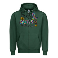 Sports Green fight for autism awareness Zipper Hoodie - CowhideDigitalArt