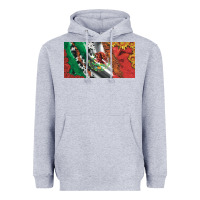 Heather Grey mexico flag cowhide leopard sunflower and roses licanse  plate Heavyweight Hoodie - Artiststas