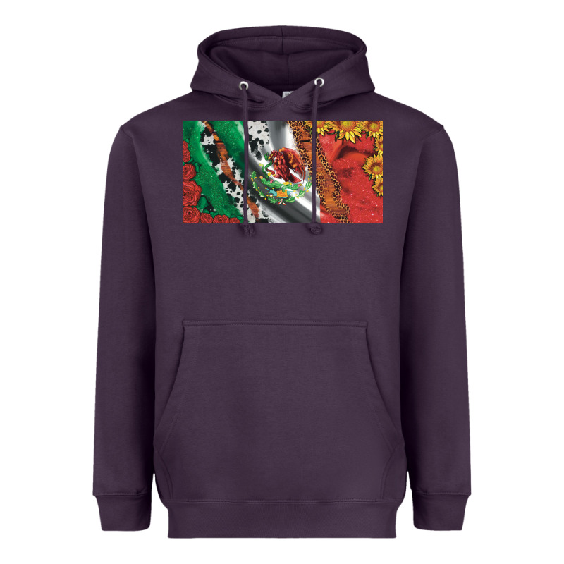Mexico Flag Cowhide Leopard Sunflower And Roses Licanse  Plate Heavyweight Hoodie by Artiststas | Teevron