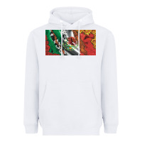 White mexico flag cowhide leopard sunflower and roses licanse  plate Heavyweight Hoodie - Artiststas