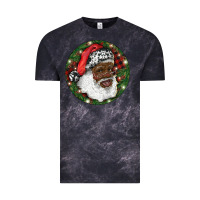Cloud Black African American Santa Christmas Vintage Tee - RanaPortraitStore