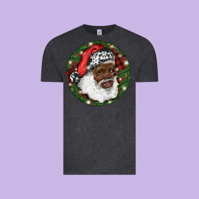 Vintage Tee African American Santa Christmas