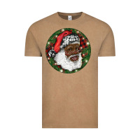 Vintage Coffee African American Santa Christmas Vintage Tee - RanaPortraitStore