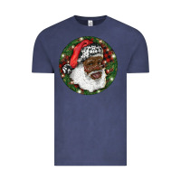 Vintage Denim African American Santa Christmas Vintage Tee - RanaPortraitStore