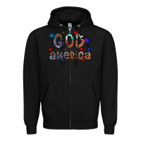 Black god bless america Zipper Hoodie - CowhideDigitalArt