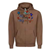 Chestnut god bless america Zipper Hoodie - CowhideDigitalArt