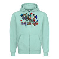 Seafoam god bless america Zipper Hoodie - CowhideDigitalArt