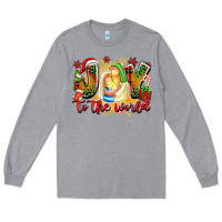Heather Grey joy to the world Long Sleeve Tee - texasbilliewilder