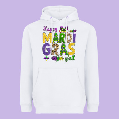 Happy Mardi Gras Y'all Heavyweight Hoodie Designed By Adodesignshop