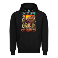 Black long live cowboys Zipper Hoodie - FaDigitalArtStudio