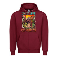 Burgundy long live cowboys Zipper Hoodie - FaDigitalArtStudio
