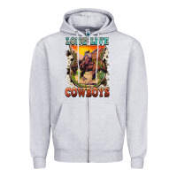 Heather Grey long live cowboys Zipper Hoodie - FaDigitalArtStudio