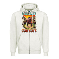 Oatmeal Heather long live cowboys Zipper Hoodie - FaDigitalArtStudio