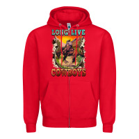 Red long live cowboys Zipper Hoodie - FaDigitalArtStudio