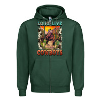 Sports Green long live cowboys Zipper Hoodie - FaDigitalArtStudio