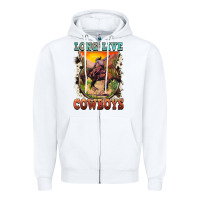 White long live cowboys Zipper Hoodie - FaDigitalArtStudio