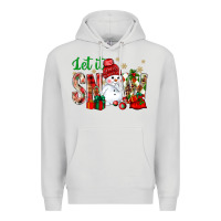 Dove Grey let it snow with snowman Premium Hoodie - NancyCooperArtShop
