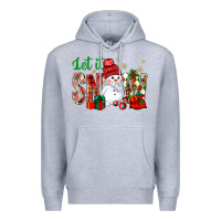 Heather Grey let it snow with snowman Premium Hoodie - NancyCooperArtShop