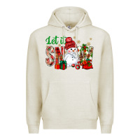Oatmeal Heather let it snow with snowman Premium Hoodie - NancyCooperArtShop